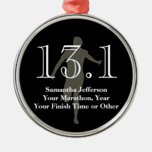 För maratonspringer för personlig halv minnessak julgransprydnad metall