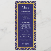 För marinmeny för art déco guld- mottagande för