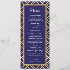 För marinmeny för art déco guld- mottagande för meny