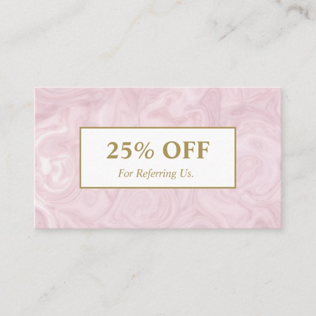 För marmorsalong för kvinnlig professionell rosa rabattkort (Framsida)