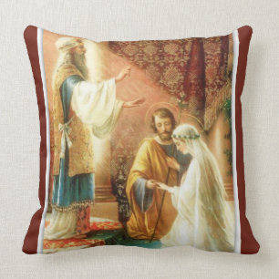För Mary Joseph för vintage katolsk jungfrulig Kudde