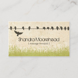 För massageterapeut för fåglar naturlig visitkort