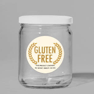 För matallergi för Gluten fri varning Runt Klistermärke
