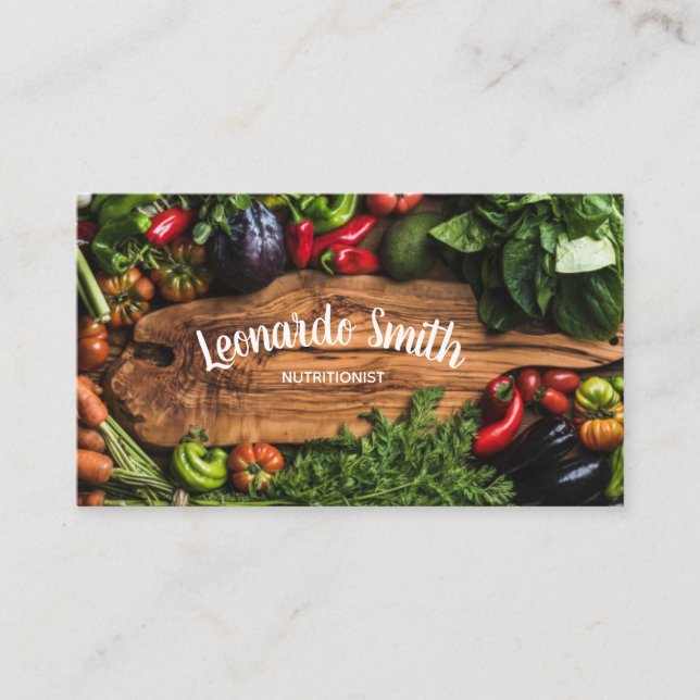 För matliv för näringsfysiolog rått vegetariskt visitkort (Framsida)