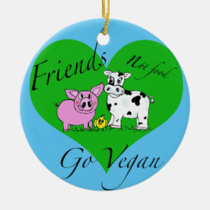 För matVegan för vänner inte prydnad Julgransprydnad Keramik