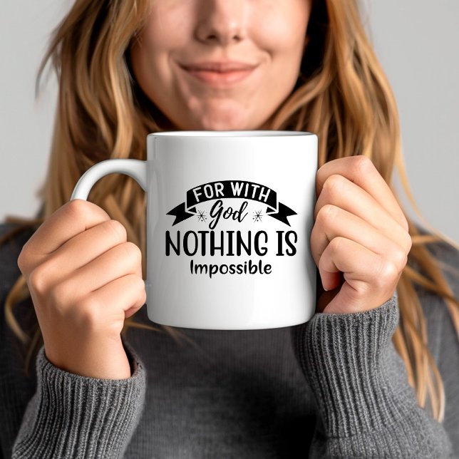 För med Gud är ingenting omöjligt kristen Kaffemugg (For With God Nothing Is Impossible Christian Coffee Mug)