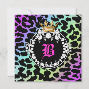 För medaljongLeopard för 311 diamant regnbåge för Inbjudningar