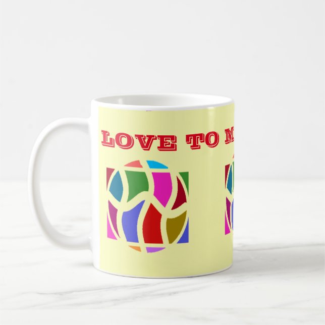 För meddelandet Morsa och Pappa art kräm färg Kaffemugg (Vänster)