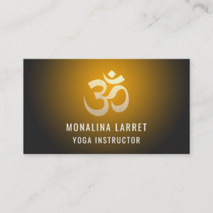 För meditationsymbol för Om guld- instruktör f Visitkort