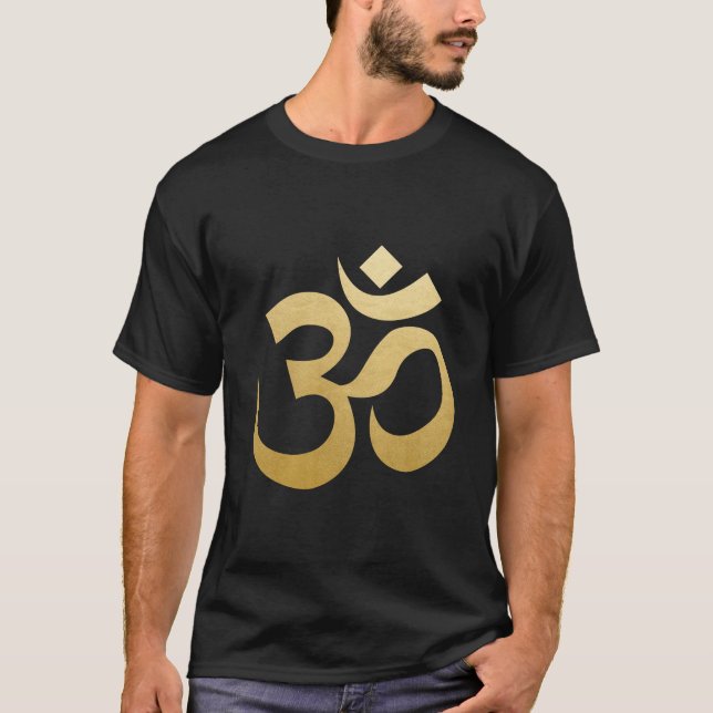För meditationsymbolet för Om omkullkastar T Shirt (Framsida)