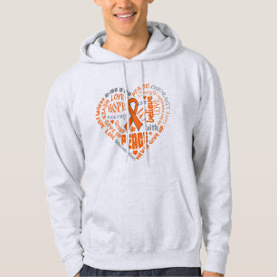 För medvetenhethjärta för åtskillig Sclerosis Sweatshirt Med Luva