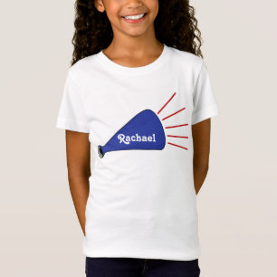 För megafonhejaklacksledare för blått t shirt