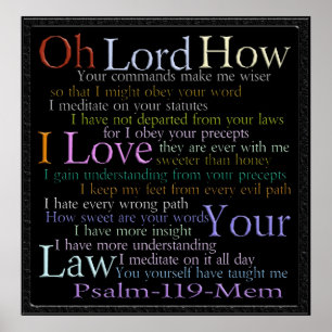 För Mem för Psalm 119 Tablet sten Poster