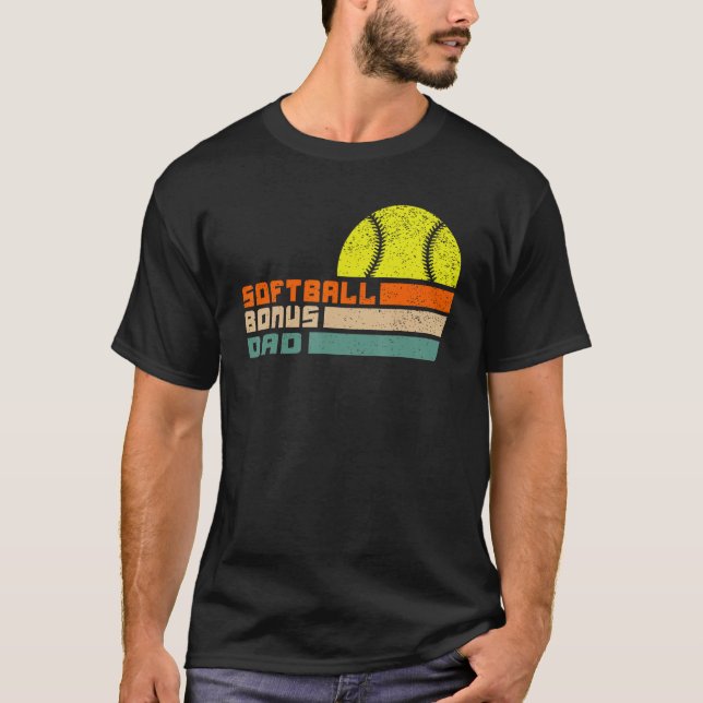 for mens softball bonus dad from stepdaughter step t shirt (Framsida)