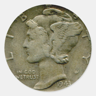 För Mercurydime för 1943 US klistermärke för