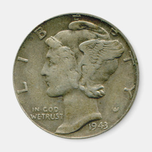 För Mercurydime för 1943 US magnet för obverse