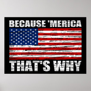 FÖR "MERIKA SOM ÄR VARFÖR US Flagga Poster (liten)