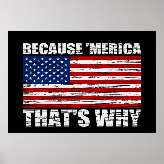FÖR "MERIKA SOM ÄR VARFÖR US Flagga Poster (stor) (Framsidan)