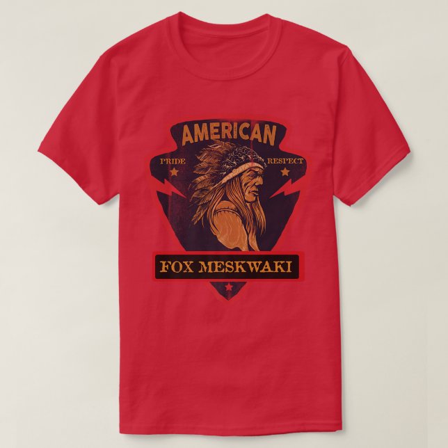 För Meskwaki Native Indian Pride Respekt A T Shirt (Design framsida)