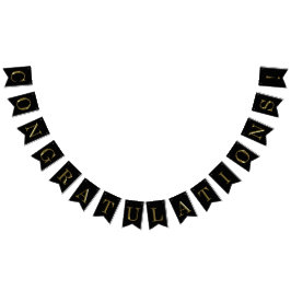 För metallgrattis för flott Faux guld- svart Vimplar