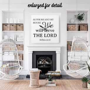 För mig och mitt hus Joshua 24:15 Fyrkantig Klocka