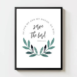För mig och mitt hus, minimalistiska bibelverser poster