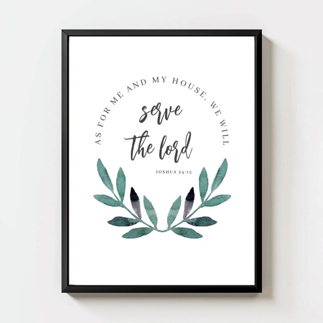 För mig och mitt hus, minimalistiska bibelverser poster (Skapare uppladdad)