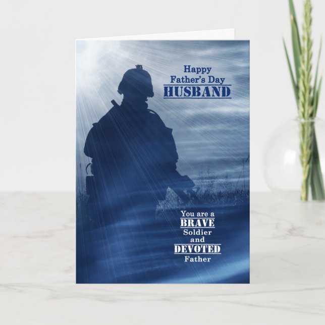 För militärt Make på Fars dag Kort (Framsida)