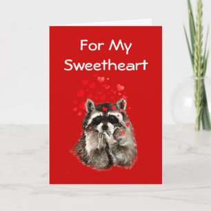 För min älskling kysser raccoonen valentinen helgkort