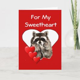 För min älskling kysser raccoonen valentinen helgkort