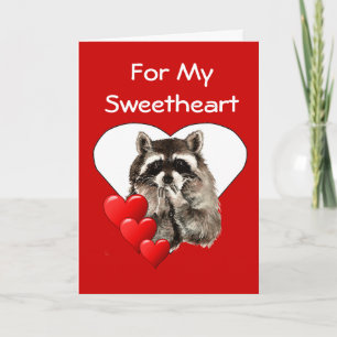För min älskling kysser raccoonen valentinen helgkort