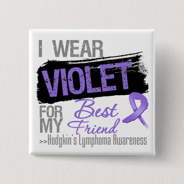 För min bästa vän - Hodgkins Lymphoma Ribbon Knapp (Framsida)