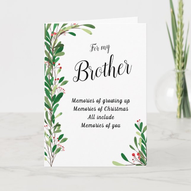 För min Brother Helgdag Berry botaniska jul Kort (Framsida)