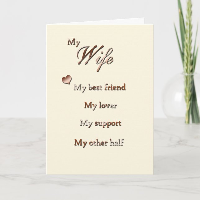 För min fru (årsdag) kort (Framsida)