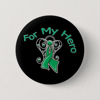 För min Hero Angel Ribbon Liver Cancer Knapp