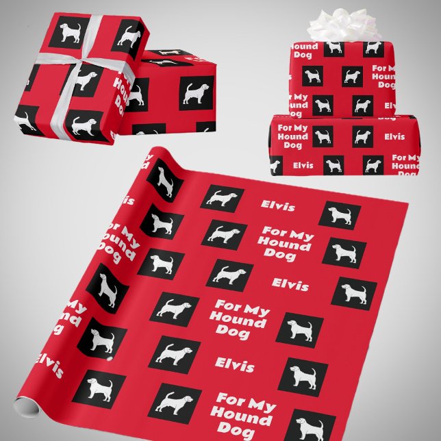 För min Hund Silhouettes Red Presentpapper (Skapare uppladdad)