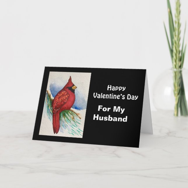 För min lilla röda kardinal Valentines day Kort (Framsida)