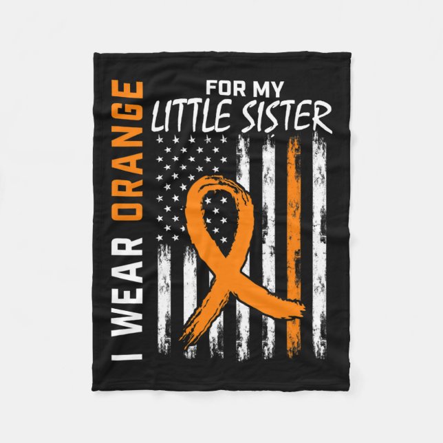 För min lilla syster Leukemia Cancer Awareness Fla Fleecefilt (Framsidan)