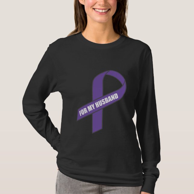 För min make (det purpurfärgade bandet) tee shirt (Framsida)