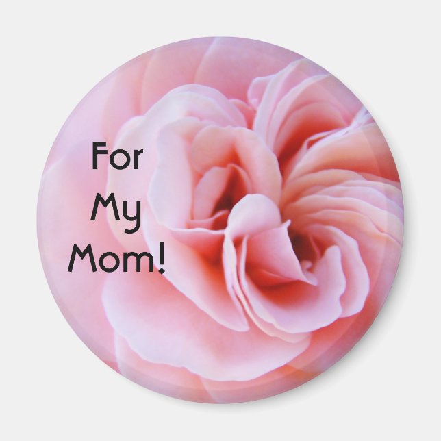 För min mamma! magnet Rosa rosblommor moms (Framsidan)