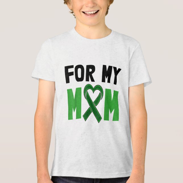 För min Mamma Stigma Grönt Ribbon Shirt Mental Hea T (Framsida)