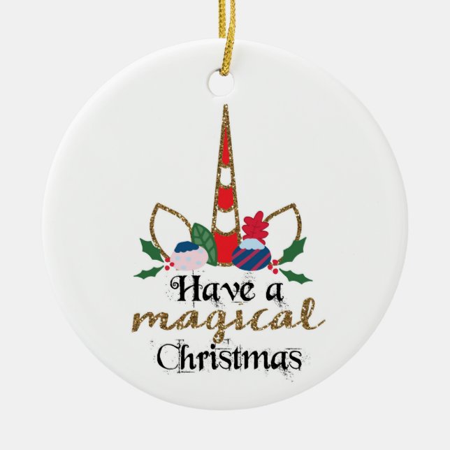 För min mordotter Magic Unicorn jul Julgransprydnad Keramik (Framsidan)