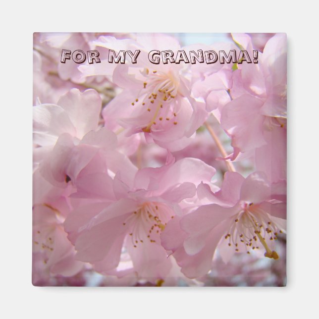 För min mormor! magnet Rosa Träd Blommor Knopp (Framsidan)