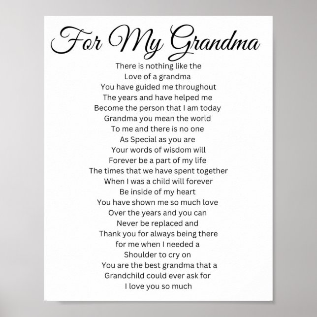 För min mormor poster (Framsidan)