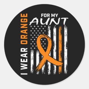 För min Moster Leukemia Awareness American Flagga  Runt Klistermärke