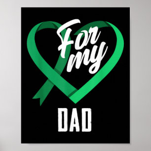 För min Pappa Emerald Grönt Ribbon Liver Cancer Me Poster