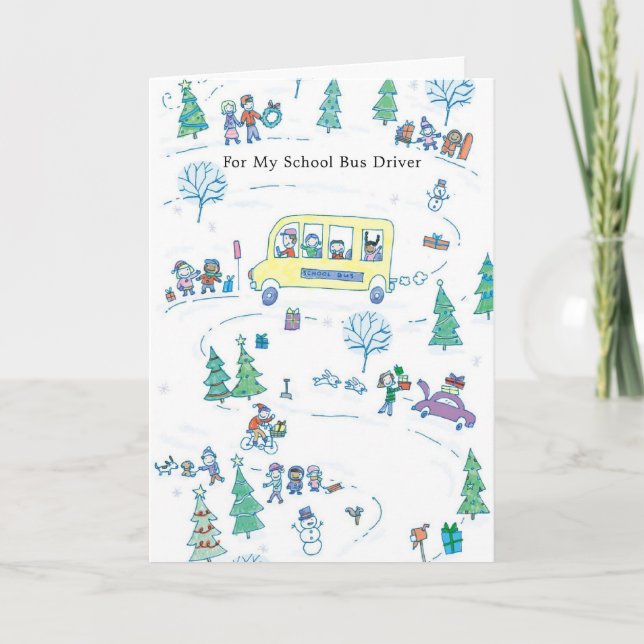 För min skolbusschaufför helgkort (Framsida)