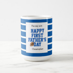 För min son Blue Football First Fars dag Kaffemugg