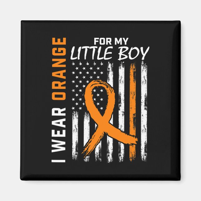 För min son lille Boy Leukemia Cancer Awareness Fl Magnet (Framsidan)