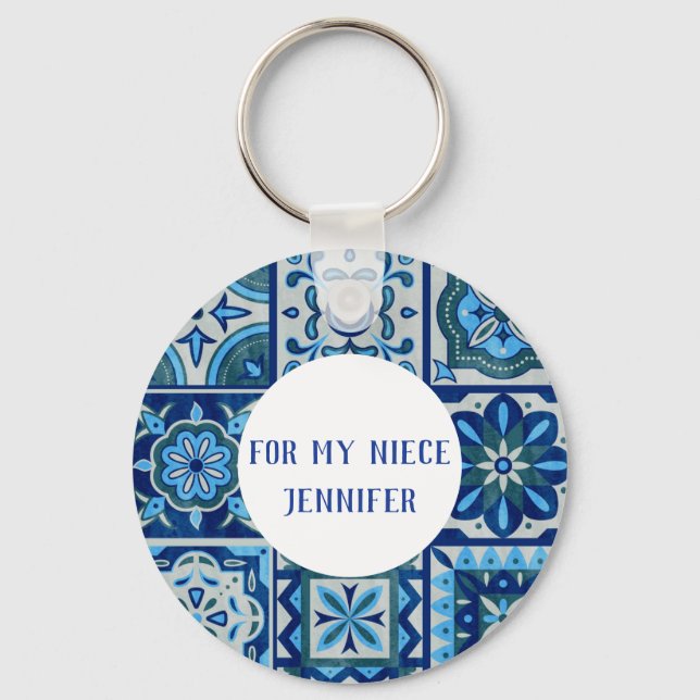 För min systerson, 15:e födelsedagspresent Azulejo Nyckelring (Framsida)